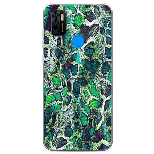 фото Силиконовый чехол "зеленая кожа змеи" на zte zte blade a7s 2020 / зте блейд a7s 2020 case place