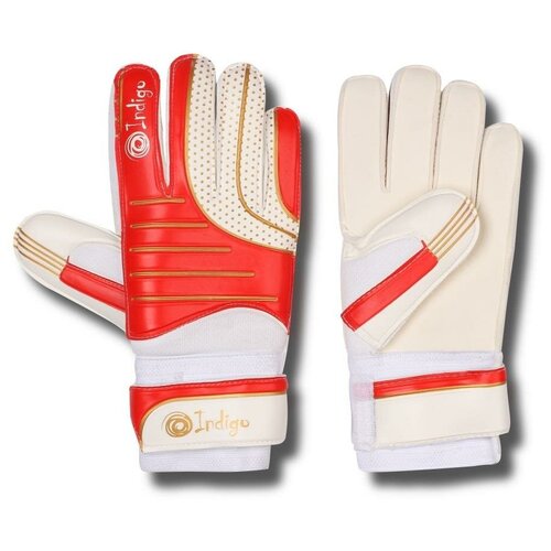 Indigo, размер 9, белый, красный перчатки футбольные вратарские пвх 12