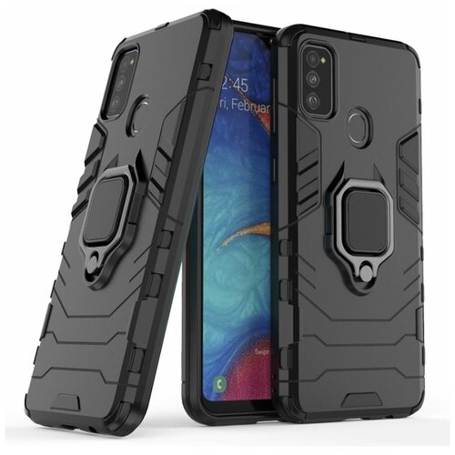 фото Brodef ring противоударный чехол с кольцом для samsung galaxy m30s / galaxy m21 черный