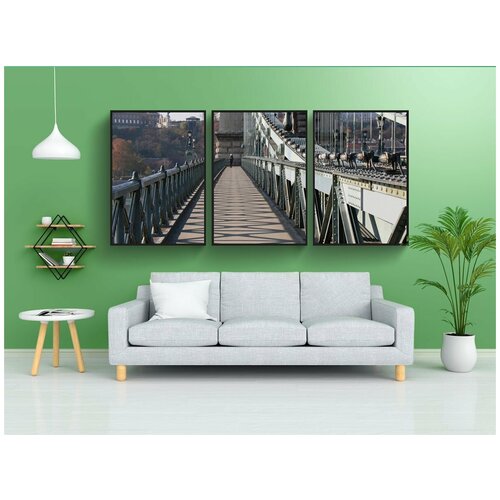 фото Набор модулных постеров для интерьера "будапешт, цепной мост, день удар" 60x90 см. в тубусе, без рамки lotsprints