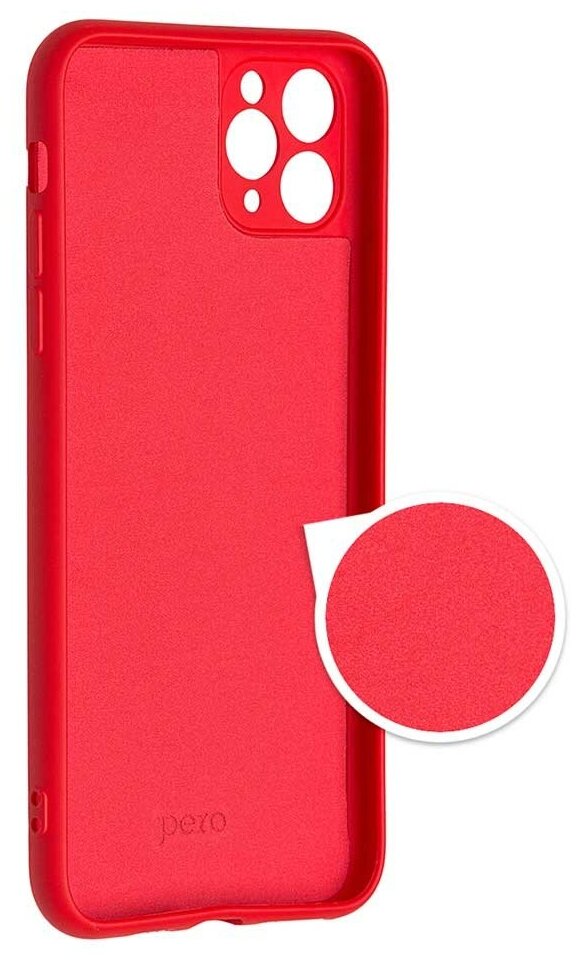 Чехол клип-кейс PERO LIQUID SILICONE для Apple iPhone 12 mini красный