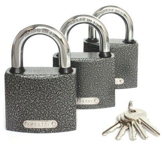 Замки навесные Apecs PD-01-63 (3Locks+5Keys)