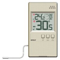 Оконный термометр с выносным термосенсором (дом/улица, цвет шампань) (RST01592)