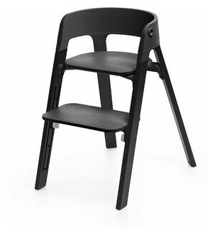 Стульчик Stokke (Стокке) Steps: сидение Black, ножки Oak Black 349705