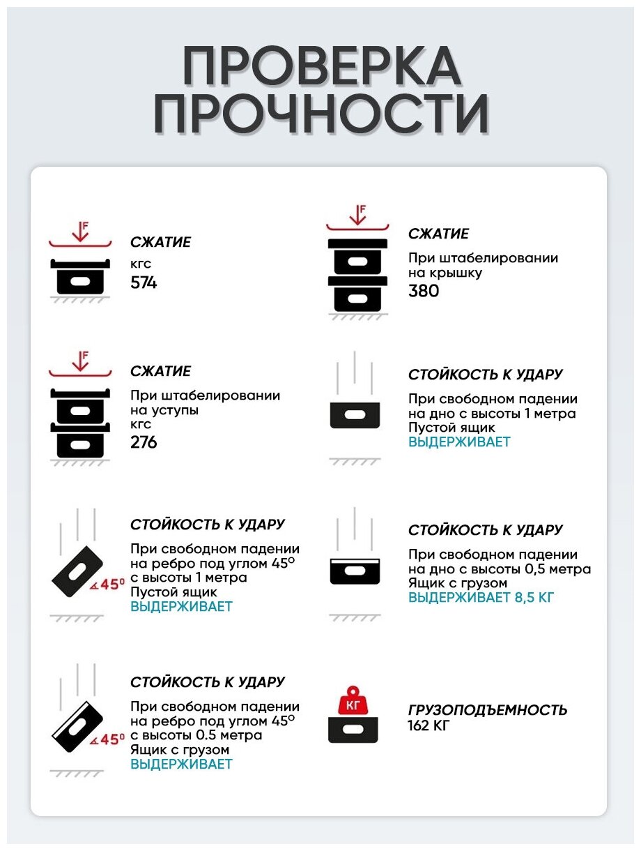 Контейнер пластиковый с крышкой синий на защелках для хранения продуктов, вещей, емкость 8 литров, 1 шт, SBOX - фотография № 7