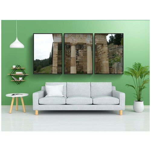 фото Набор модулных постеров для интерьера "храм дельф, древний, греческий" 60x90 см. в тубусе, без рамки lotsprints