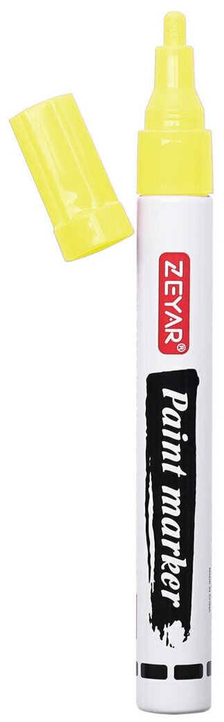 фото Маркер краска с Zeyar в алюминиевом корпусе с пулевидным пером 2,5 мм цвет желтый