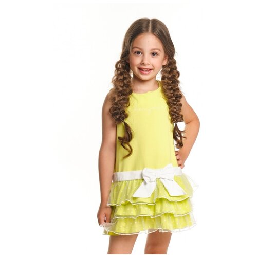 Платье для девочек Mini Maxi, модель 1605, цвет желтый, размер 104