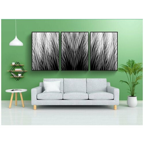 фото Набор модулных постеров для интерьера "перо, графический дизайн, задний план" 60x90 см. в тубусе, без рамки lotsprints