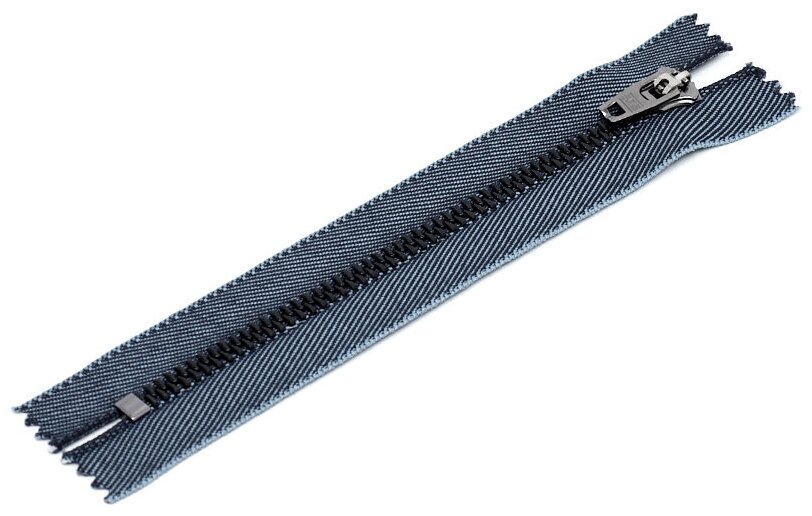 фото Застёжка-молния "SBS" металл №4 Темная бронза неразъёмная 14см синий джинс (S-DJ)