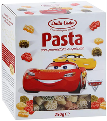 Макаронные изделия Dalla Costa Disney Фигурные "Тачки" со шпинатом и томатом, 250 г
