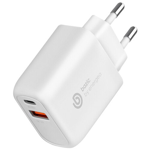 Сетевое зарядное устройство EnergEA Bazic GoPort PD20+, USB-C PD20W + USB-A QC3.0 18W, PPS 20W, цвет Белый (CHR-GP-PD20W-EU)