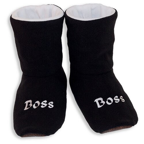 Тапочки Boss черные с белым размер 38-39 Зайка-party цвет белый/черный