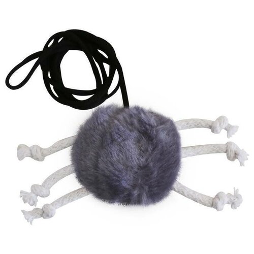 601040 игрушка для кошек паук на эластичном шнуре 8 см иск. мех (набор 6 шт) (2 шт)