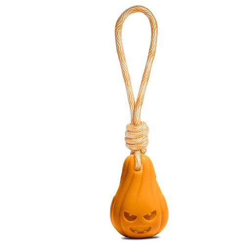 Игрушка для собак Triol Тыква с верёвкой, оранжевый, 1шт.
