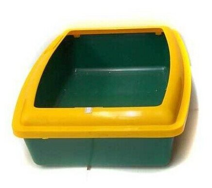 Вака Туалет для кошек "глубокий С бортиком", 43х32.5х12 см, зеленый - фотография № 1