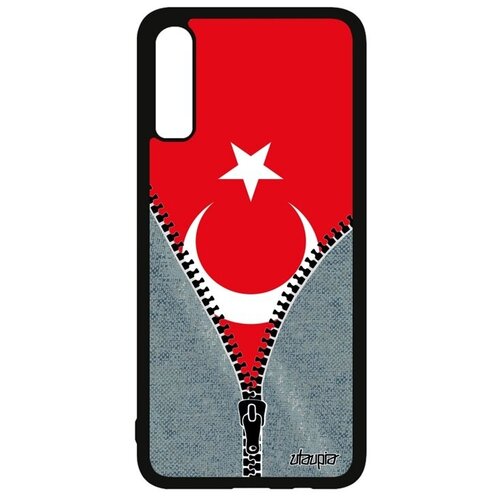 фото Защитный чехол на телефон // samsung galaxy a70 // "флаг турции на молнии" стиль государственный, utaupia, серый