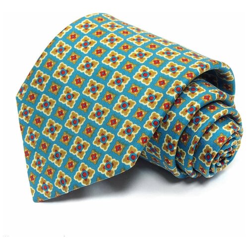 Стильный бирюзовый галстук с оригинальным принтом Benjamin James 811588