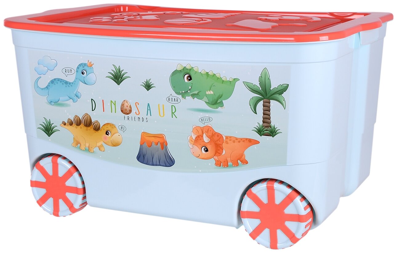 Ящик elfplast KidsBox светло-бирюзовый/коралловый