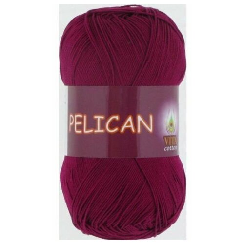 Пряжа Vita Pelican (Пеликан) 3955 винный 100% хлопок двойной мерсеризации 50г 330м 1 шт пряжа vita candy розовый 2516 100%шерсть ластер 178м 100г 1шт