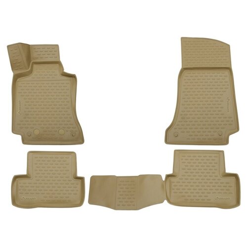 фото Коврики 3d в салон mercedes- benz с- class w205, 2014->, 4 шт. (полиуретан, бежевые) element