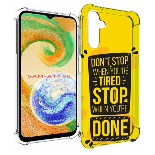 Чехол MyPads yellow-done для Samsung Galaxy A14 4G/ 5G задняя-панель-накладка-бампер