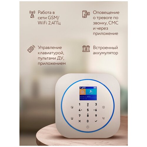 охранная wifi gsm сигнализация ssdcam gs 10wt Беспроводная охранная WIFI/GSM сигнализация PS-link G12 белый корпус