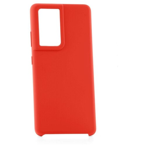 фото Чехол силиконовый для samsung galaxy s21 ultra красный матовый full cover