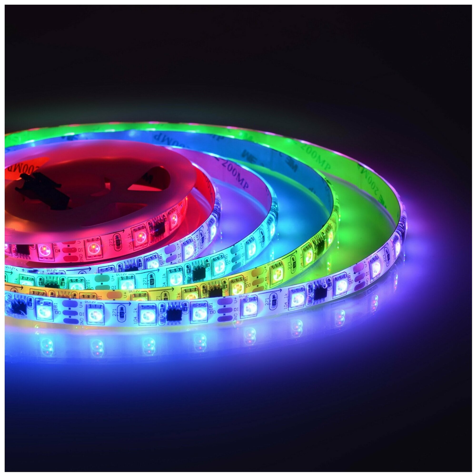 Светодиодная лента Apeyron 7,2W/m 30LED/m 5050SMD разноцветная 5M 38BL - фотография № 11