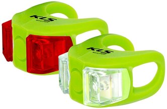 Kellys комплект освещения twins, 2 диода, 2 режима, батарейки в компл цвет зелёный