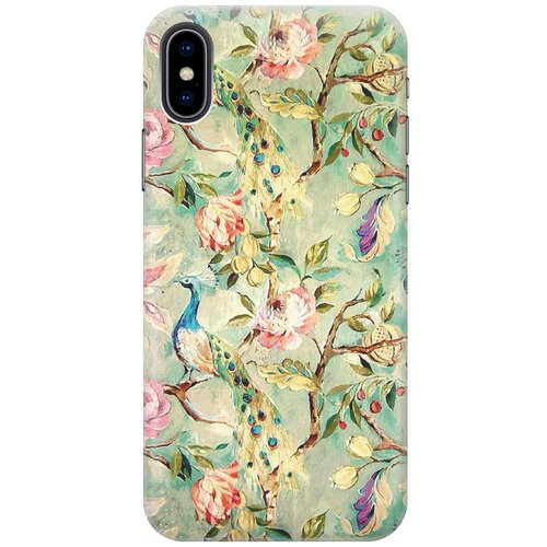 фото Gosso ультратонкий силиконовый чехол-накладка для apple iphone xs / x с принтом "винтажный цветочный паттерн"
