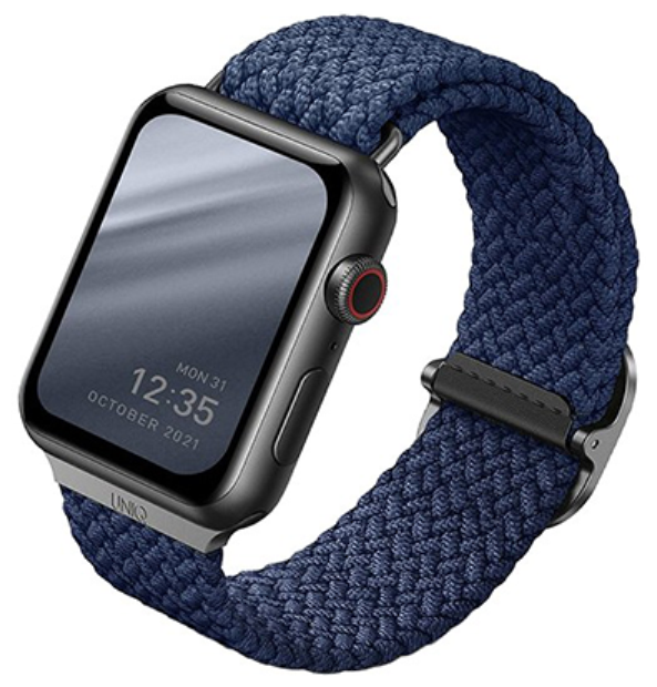 Ремешок Uniq Aspen Strap Braided для Apple Watch 42/44/45 мм (44MM-ASPOBLU) синий