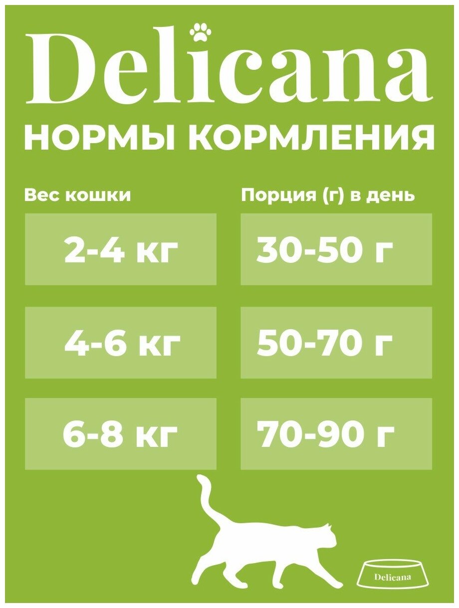 DELICANA Корм сухой для кошек Ягненок, 8 кг - фотография № 5