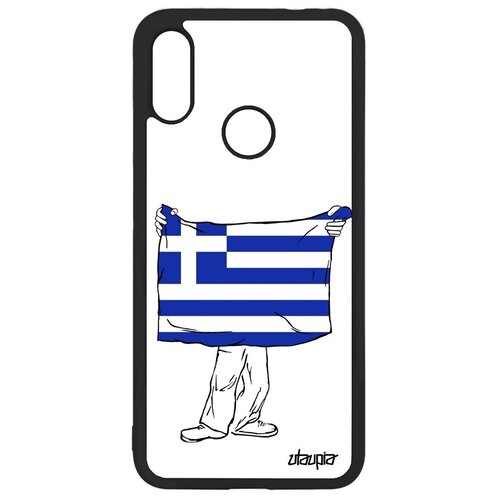 фото Защитный чехол для смартфона // xiaomi redmi note 7 // "флаг греции с руками" стиль патриот, utaupia, белый