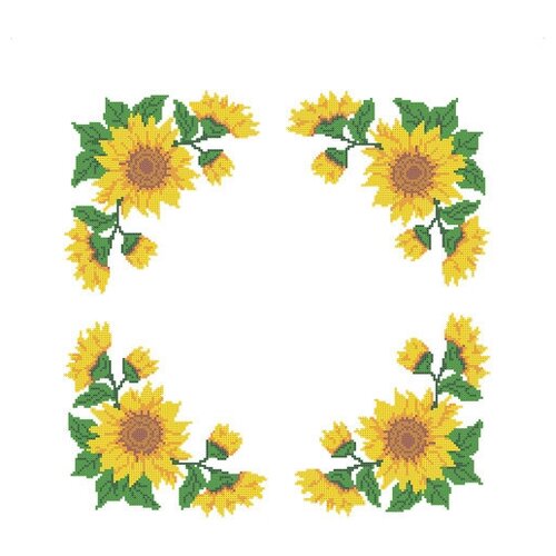 фото Набор для вышивки каролинка арт. кксн-008(бязь) подсолнухи 45х45 см