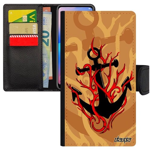 фото Красивый чехол-книжка на телефон // iphone xr // "якорь" канат шхуна, utaupia, бежевый