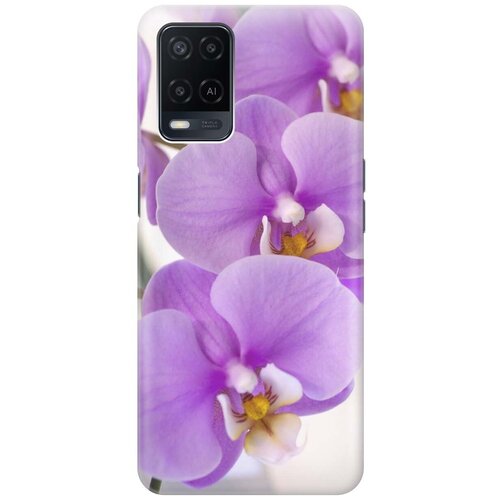 фото Ультратонкий силиконовый чехол-накладка для oppo a54 с принтом "сиреневые орхидеи" gosso