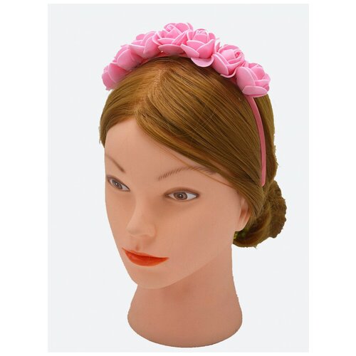 Ободок на голову Розы мелкие, нежно-розовый ободок на голову розы мелкие нежно розовый