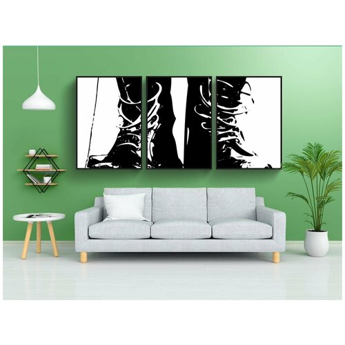 фото Набор модулных постеров для интерьера "сапоги, чернить, мода" 60x90 см. в тубусе, без рамки lotsprints