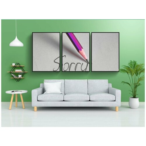 фото Набор модулных постеров для интерьера "ручка, запись, извините" 60x90 см. в тубусе, без рамки lotsprints