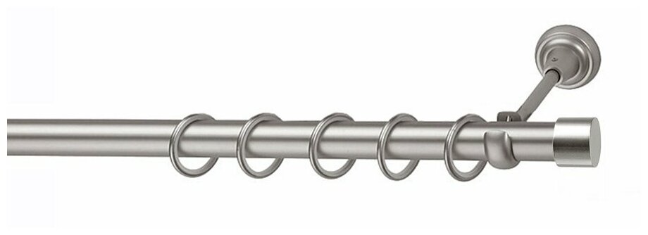 фото Карниз с заглушками хром матовый 25мм 200см: однорядный