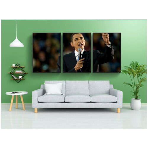 фото Набор модулных постеров для интерьера "обама, барак обама, президент" 60x90 см. в тубусе, без рамки lotsprints