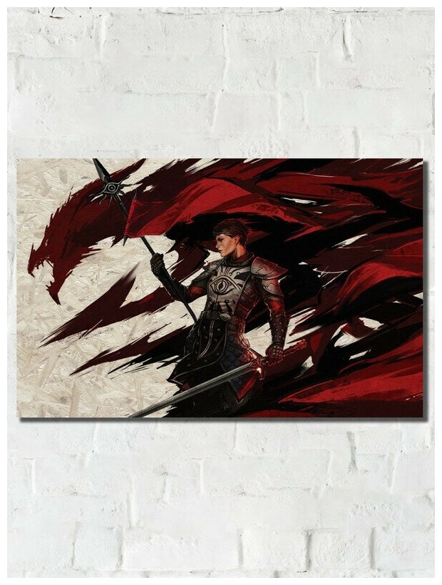 Картина интерьерная на рельефной доске, размер 47х30, материал ОСП игра Dragon Age Начало (Origins) - 11126 Г