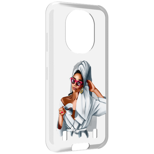 Чехол MyPads Девушка в белом халате женский для Oukitel WP16 задняя-панель-накладка-бампер