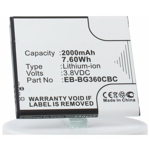 Аккумулятор iBatt iB-B1-M2715 2000mAh для Samsung EB-BG360CBE, EB-BG360CBC, EB-BG360BBE аккумулятор ibatt ib b1 m2715 2000mah для samsung eb bg360cbe eb bg360cbc eb bg360bbe