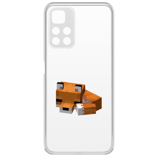 Чехол-накладка Krutoff Clear Case Minecraft-Спящий Лисенок для Xiaomi POCO M4 Pro чехол накладка krutoff clear case minecraft эндермен для xiaomi poco m4 pro