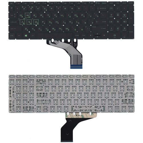 Клавиатура для ноутбука HP Pavilion Gaming 15-CX черная с зеленой подсветкой 217000₽