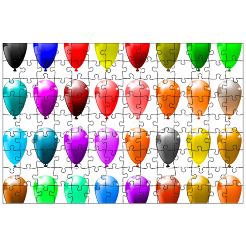 фото Магнитный пазл 27x18см."надувные шарики, день рождения, овсянка" на холодильник lotsprints