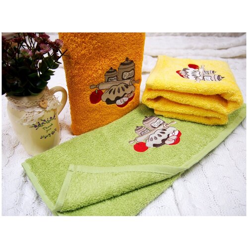 фото Tana home collection кухонное полотенце sharlotta цвет: зелёный (30х50 см) br42079