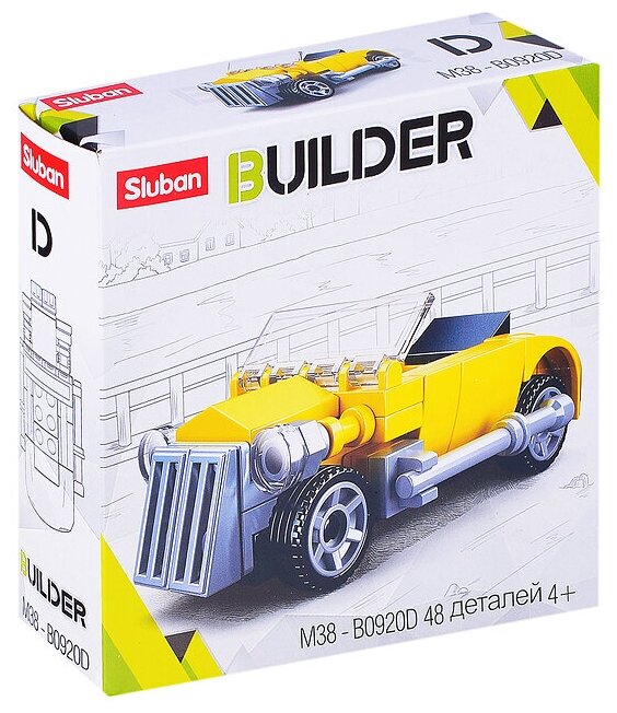 Конструктор пластиковый детский "Ретро автомобиль" SLUBAN M38-B0920D "Builder" (48 деталей)